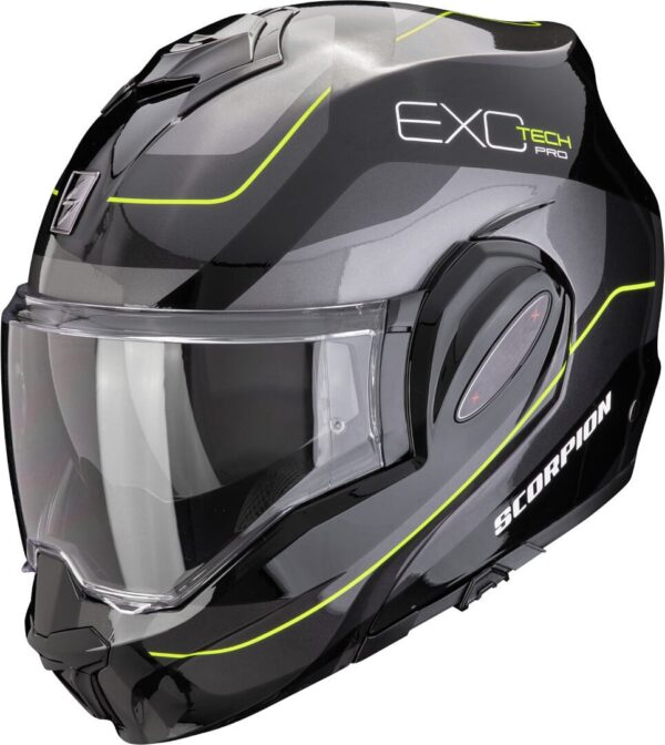 Moto prilba Scorpion EXO-TECH EVO PRO COMMUTA Black-Silver-Yellow