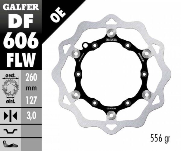 Husqvarna -  GALFER plávajúci predný brzdový kotúč DF606FLW