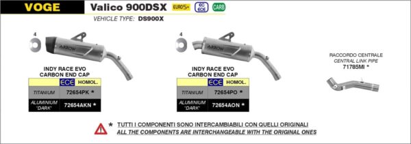 VOGE Valico 900 DSX výfuk Arrow Indy Race Evo - Image 2