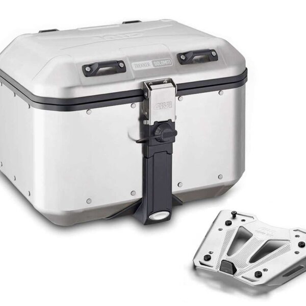 QJ MOTOR Fort 350 zadný kufor GIVI Trekker Dolomiti 46L + nosič