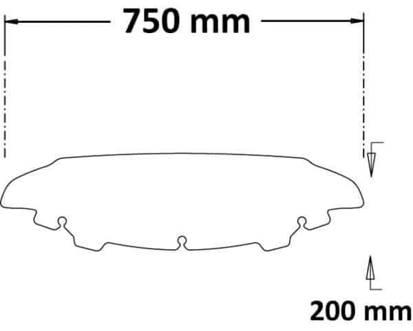 HARLEY DAVIDSON ELECTRA GLIDE 1800 Isotta plexi štít 4 MM /200 mm x 750 mm/ Farba - priehľadná - Image 2