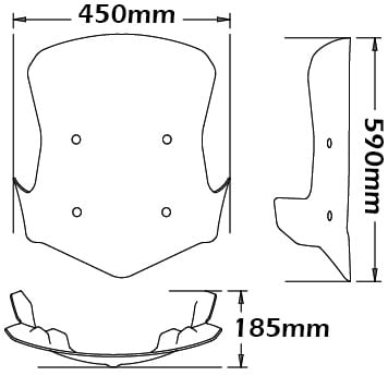 MOTO GUZZI STELVIO 8V 1200 Isotta plexi štít 6 MM /590mm x 450mm/ Farba - priehľadná – Obrázok 2