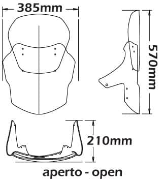 BMW F 650 CS SCARVER Isotta plexi štít 4 MM /570mm x 385mm/ Farba - priehľadná – Obrázok 2