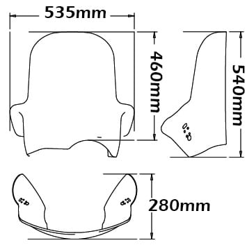 BMW R 1150 GS Isotta plexi štít 4 MM /460mm x 535mm/ Farba - priehľadná – Obrázok 3