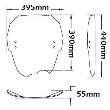 BMW G 650 XMOTO Isotta plexi štít 4 MM /440mm x 395mm/ Farba - dymová – Obrázok 2