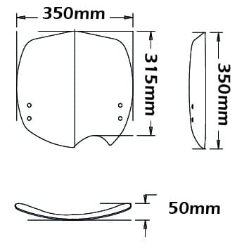 BMW G 650 XCHALLENGE Isotta plexi štít 4 MM /350mm x 350mm/ Farba - dymová – Obrázok 2