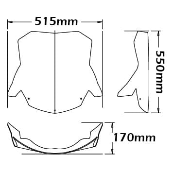 BMW F 800 ST Isotta plexi štít 6 MM /550mm x 515mm/ Farba - priehľadná – Obrázok 2