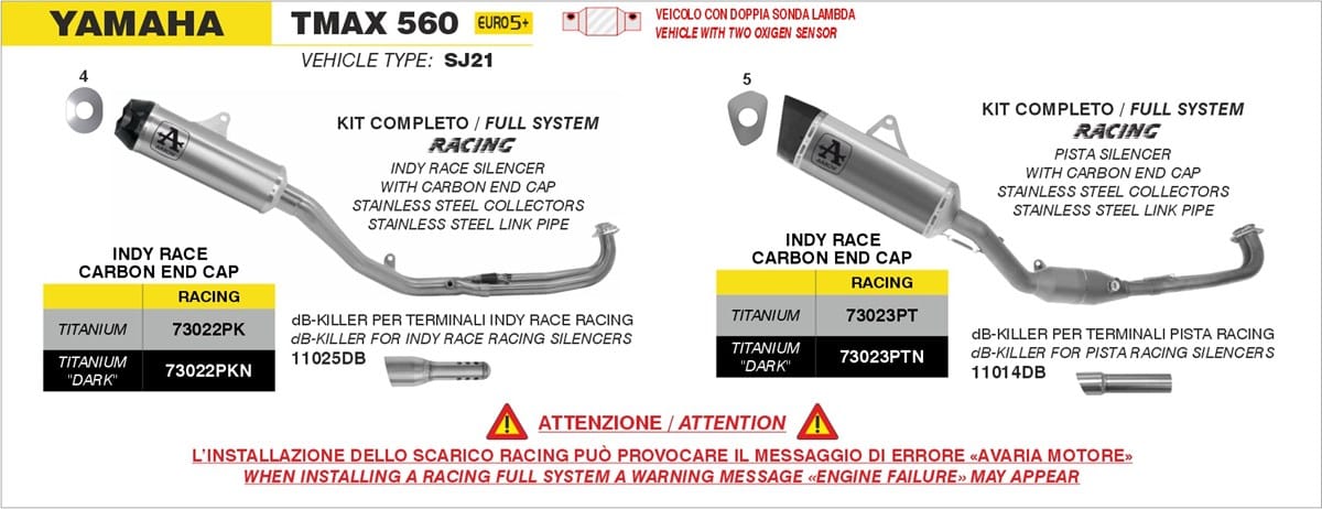 Yamaha T MAX 560 výfuk Arrow Indy Race / CARBON end – Obrázok 3