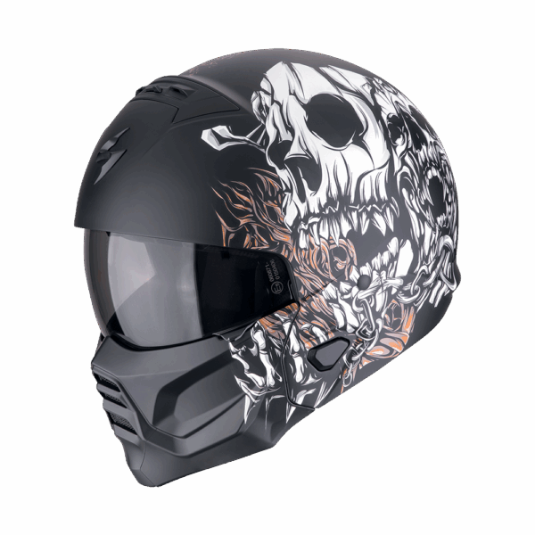 Moto prilba Scorpion EXO-COMBAT II GENESIS Matt Black-White-Gold