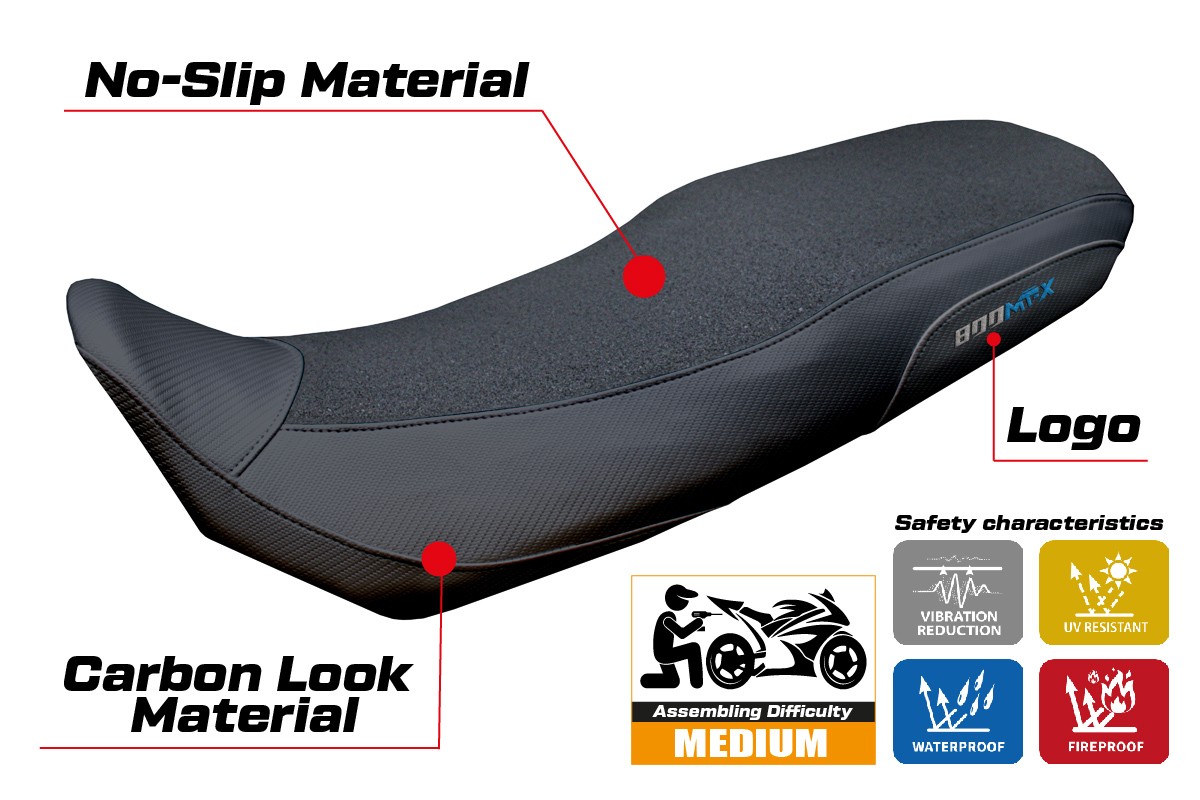 CF Moto 800 MT-X poťah sedadla TPZ Poulx Ultragrip BL (black) – Obrázok 2