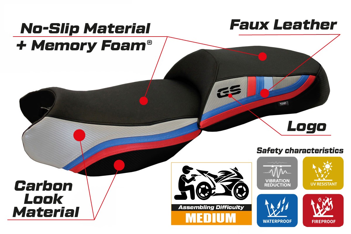 BMW R 1200 GS 2013 - 2018 - poťah sedadla TPZ Exclusive Anniversary Comfort System – Obrázok 2