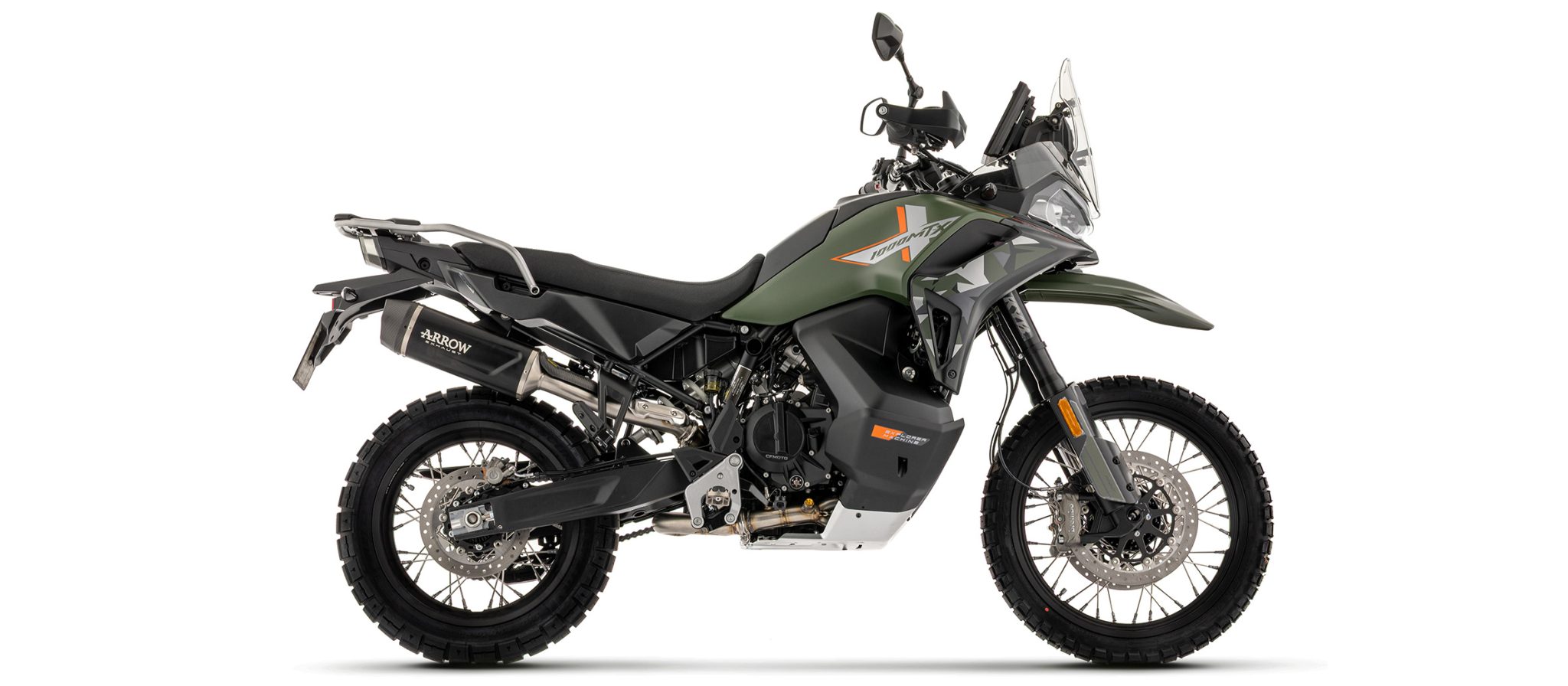 CF Moto 1000 MT-X výfuk Arrow Indy Race EVO/ CARBON end – Obrázok 2