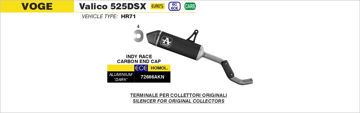 Voge Valico 525DSX výfuk Arrow Indy Race – Obrázok 4