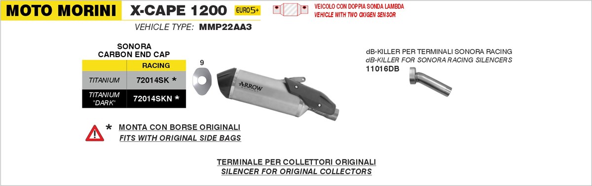 Moto Morini X-CAPE 1200 výfuk ARROW SONORA – Obrázok 4