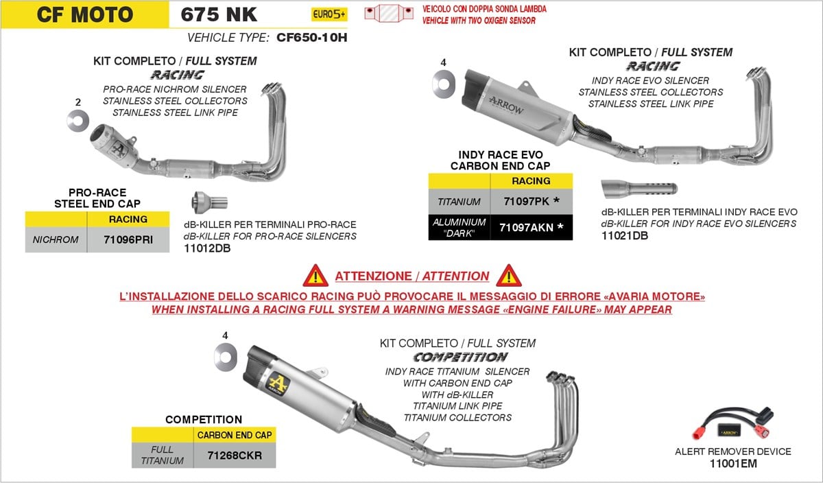 CF MOTO 675 NK výfuk ARROW Pro Race – Obrázok 3