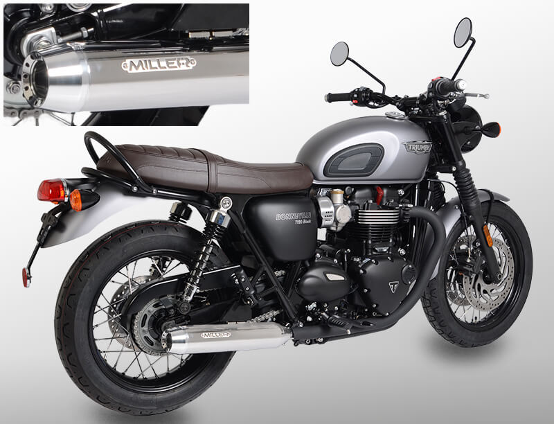Triumph Bonneville T100 - výfuky Miller Captain – Obrázok 3