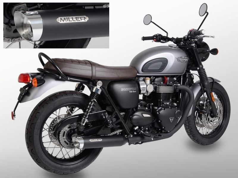 Triumph Bonneville T100 - výfuky Miller Captain – Obrázok 4
